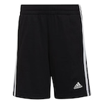 Shorts adidas Moletom 3 Stripes - Infantil PRETO/BRANCO