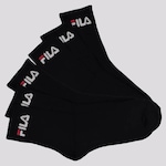 Kit Meias Fila com 6 Pares Cano Médio - Adulto PRETO