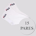 Kit Meias Fila com 15 Pares Cano Médio - Adulto BRANCO