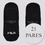 Kit Meias Fila com 21 Pares Cano Invisível - Adulto PRETO