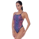 Maiô Speedo New Cross Slim France - Feminino AZUL ESC/VERMELHO