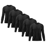 Kit 5x Camisas Térmicas Adriben Proteção Solar Uv 50 - Masculina PRETO