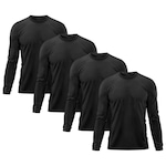 Kit 4x Camisas Térmicas Adriben Proteção Solar Uv 50 - Masculina PRETO