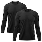 Kit 2x Camisas Térmicas Adriben Proteção Solar UV  50 - Masculina PRETO