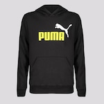 Blusão de Moletom Puma Essentials+ Two-Tone Big Logo - Infantil PRETO