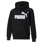 Blusão de Moletom com Capuz Puma Essentials Big Logo Fleece - Infantil PRETO