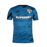 Camisa de Goleiro do São Paulo 24 New Balance Masculina AZUL/PRETO