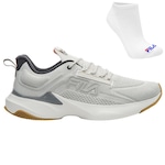 Kit Tênis de Corrida Fila Racer Master + Meia - Masculino BRANCO/CINZA