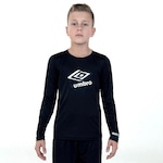 Camisa Manga Longa Umbro Basic Uv - Infantil PRETO