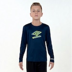 Camisa Manga Longa Umbro Basic Uv - Infantil AZUL ESC/VERDE