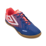 Chuteira Futsal Umbro Action Um24 - Infantil AZUL ESC/LARANJA