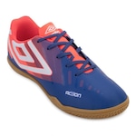 Chuteira Futsal Umbro Action Um24 - Adulto AZUL/LARANJA