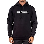 Blusão de Moletom com Capuz Rip Curl Brand Blade Hood Big - Masculino PRETO/BRANCO