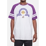 Camiseta Nba Raglan Restored Los Angeles Lakers - Masculina BRANCO