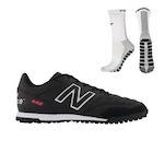 Chuteira Society New Balance 442 V2 Team + Meia Antiderrapante - Adulto PRETO