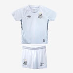 Conjunto do Santos 1 2024 Clube Umbro Of. - Infantil BRANCO