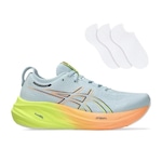 Tênis Asics Gel Nimbus 26 + 3 Pares de Meias - Feminino AZUL