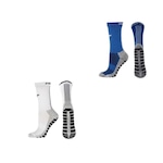 Kit Meia Antiderrapante Penalty Grip 2 Pares BRANCO/AZUL