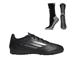 Chuteira Society Adidas F50 Club + Meia Antiderrapante - Adulto PRETO