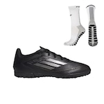 Chuteira Society Adidas F50 Club + Meia Antiderrapante - Adulto PRETO