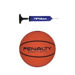 Kit Bola Penalty Basquete Playoff Ix + Bomba De Ar LARANJA