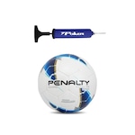 Kit Bomba Bola Futebol De Campo Penalty Brasil 70 Pró Xxiii + Bomba De Ar BRANCO/AZUL