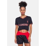 Blusa Cropped Starter Collab Flamengo Oficial - Feminina PRETO