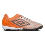 Chuteira Society Umbro Gravity - Adulto CINZA/LARANJA