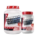 Kit Xtreme Hiper Calórico Gainer 3Kg + Whey Protein 900G - Bio Sport Usa Morango