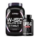 Kit Lipo 6 Black - Nutrex + Whey Protein Isolado W-Iso 900G - Xpro Nutrition Chocolate