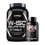 Kit Lipo 6 Black - Nutrex + Whey Protein Isolado W-Iso 900G - Xpro Nutrition Baunilha