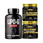 Kit Termogênico Lipo 6 Black - Nutrex + Pré-Treino Gladiator 150G Uva + Glutamina 300G - Pretorian Nao Se Aplica