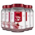 Kit 5X Whey Protein 2W 900G - Puretech Morango