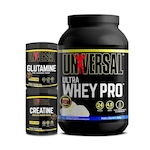 Kit Ultra Whey Pro 900G + Creatine 300G + Glutamine 300G - Universal Baunilha