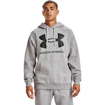 Blusão de Moletom com Capuz Under Armour Rival Fleece Big Logo - Masculino CINZA ESC/CINZA