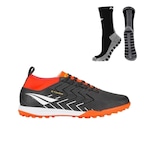 Chuteira Society Penalty Storm Y-3 + Meia Antiderrapante - Adulto PRETO/VERMELHO