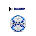 Kit Bola de Futebol de Campo Penalty Brasil 70 R1 Xxiii + Bomba de Ar BRANCO/AZUL