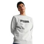 Blusão de Moletom sem Capuz Puma Big Logo Crew - Masculina CINZA/PRETO