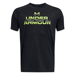 Camiseta Under Armour Tech Split Wordmark - Infantil PRETO