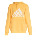 Blusão de Moletom Capuz adidas Fleece Regular Essentials Big Logo - Feminino AMARELO