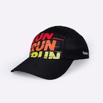 Boné Aba Curva para Corrida Hupi Run Run Run - Strapback - Adulto PRETO/BRANCO