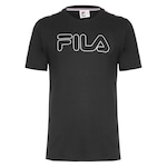 Camiseta Fila Letter Tape Outline - Masculina PRETO