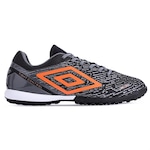 Chuteira Umbro Society Gravity Preto Grafite E Laranja - Masculino PRETO