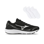 Kit Tênis Mizuno Atlantis - Masculino + 3 Pares de Meias PRETO