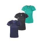 Kit Camiseta Penalty X Esportiva - 3 Unidades - Feminina AZUL/PRETO