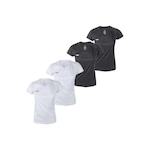 Kit Camiseta Penalty X Esportiva - 4 Unidades - Feminina BRANCO/PRETO