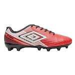 Chuteira de Campo Umbro Fire - Adulto Vermelho/Preto