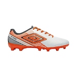 Chuteira de Campo Umbro Fire - Adulto BRANCO/LARANJA