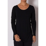 Camiseta Manga Longa Orbis Gola Redonda Viscose - Feminina PRETO