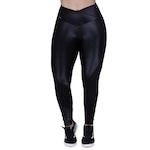 Calça Legging Orbis Fitness Cirre Liso Poliamida Cós Transpasse - Feminina PRETO